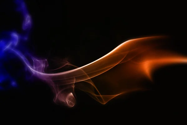 Abstract Colored Smoke Black Background — Stock Photo, Image