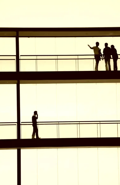 Inneren Des Modernen Gebäudes Silhouette — Stockfoto