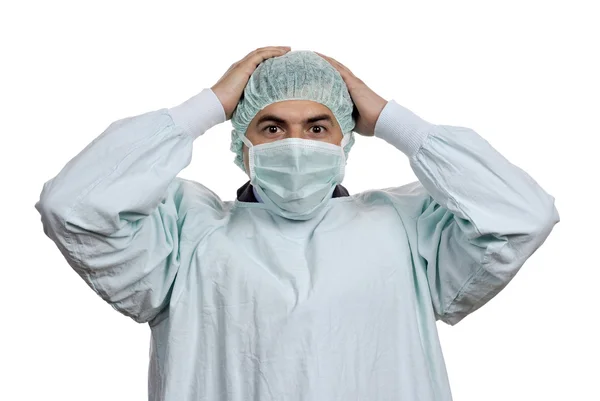 Young Male Nurse Isolated White Background — Stock Photo, Image