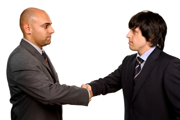 Businessmen Shaking Hands Isolated White Background — Stock Photo, Image
