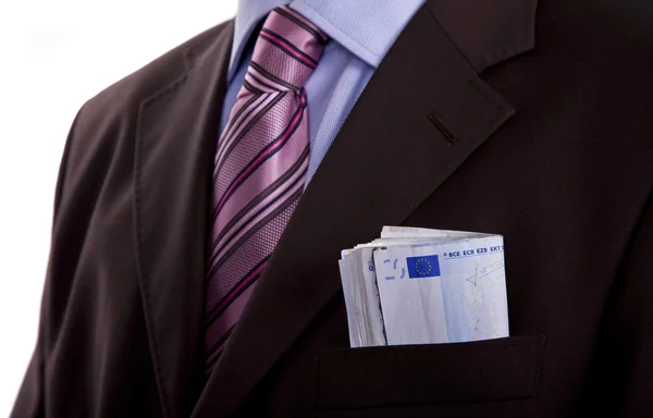 Some Bank Notes Business Man Pocket — Stock Photo, Image