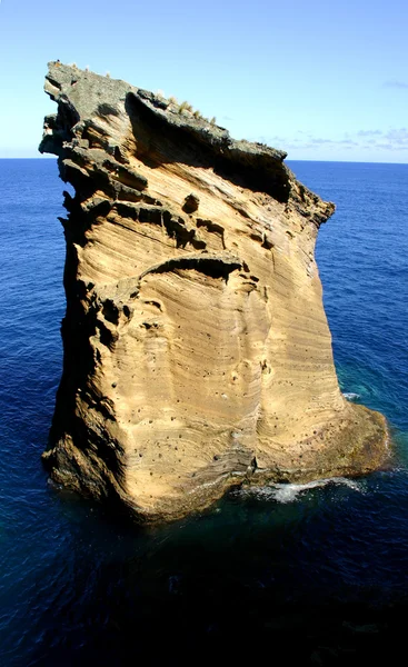 Big Rock Vid Havet Azorerna Sao Miguel — Stockfoto