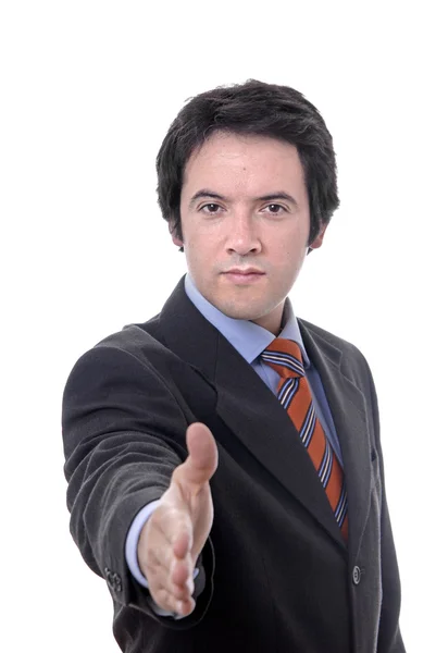 Young Man Suit Offering Shake Hand — Stock Photo, Image