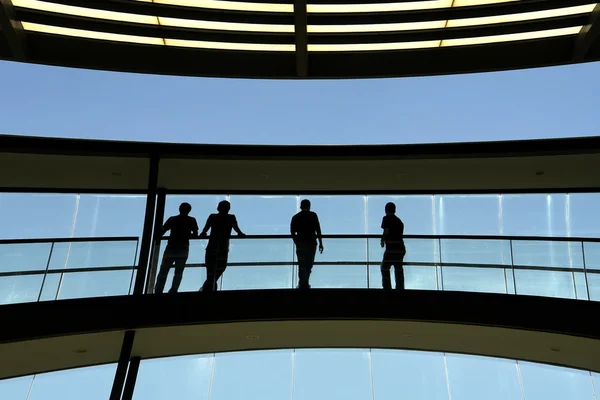 Arbeiter Modernen Gebäude Silhouette — Stockfoto
