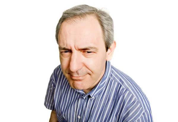Silly Mature Casual Man Close Portrait — Stock Photo, Image