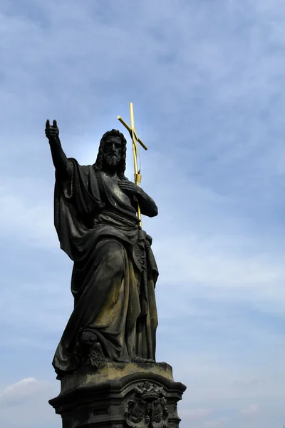Szczegóły Statua Chrystusa Niebo Tle — Zdjęcie stockowe