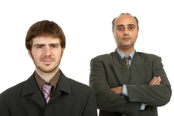 Twee Business Mannen Portret Geïsoleerd Witte Achtergrond — Stockfoto