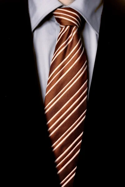 Detail Eines Geschäftsmannanzugs Mit Roter Krawatte — Stockfoto