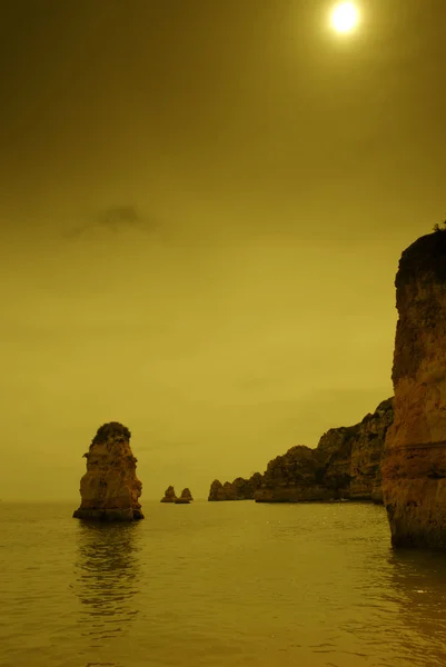 Güney Portekiz Algarve Adlı Sahil Kayalar — Stok fotoğraf