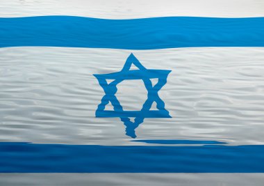 israel flag illustration in the water, computer generated clipart