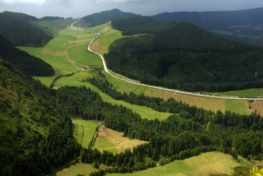 sete cidades, içinde Azor Adası sao miguel, yukarıdan görmek