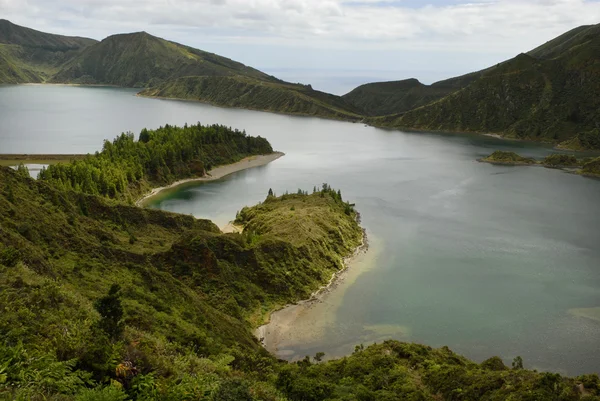 stock image the lake of fire in azores island of sao miguel