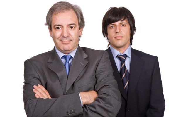 Dois Jovens Homens Negócios Retrato Foco Homem Esquerda — Fotografia de Stock