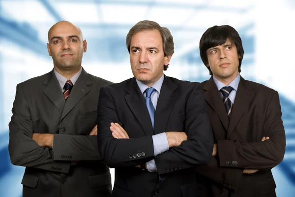 Equipe Três Homens Negócios Pensativo — Fotografia de Stock