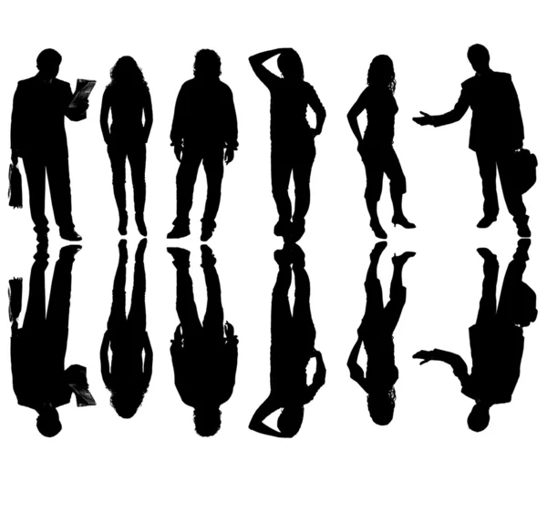 Giovane business team in silhouette — Foto Stock