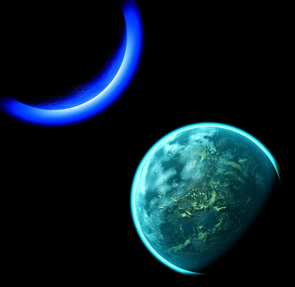Sistema Solar Alienígena Ilustração Computacional Arte Digital Gerada — Fotografia de Stock