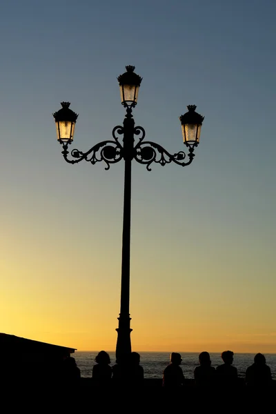 Street Light Sunset Coast — Stock Photo, Image