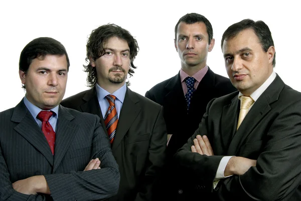 Cztery Firmy Młodych Mężczyzn Portret Biały — Zdjęcie stockowe