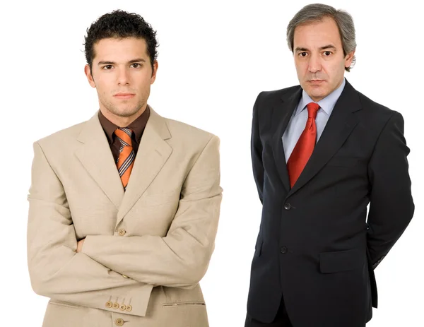 Dois Homens Negócios Retrato Isolado Branco — Fotografia de Stock