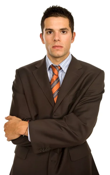 在白色背景的年轻商业男人肖像 — 图库照片