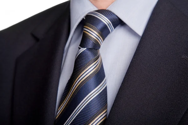Detail Eines Geschäftsmannanzugs Mit Blauer Krawatte — Stockfoto