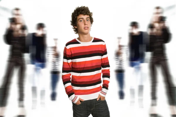 Young Casual Boy Some Out Focus — Stock Photo, Image