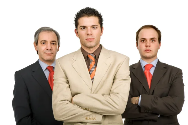 孤立在白色背景上的三个商务男士 — 图库照片