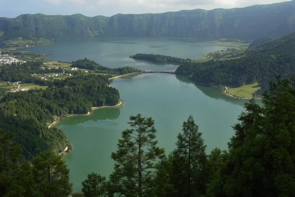 Sete Lago Cidade Nos Açores Islando São Miguel Portugal — Fotografia de Stock