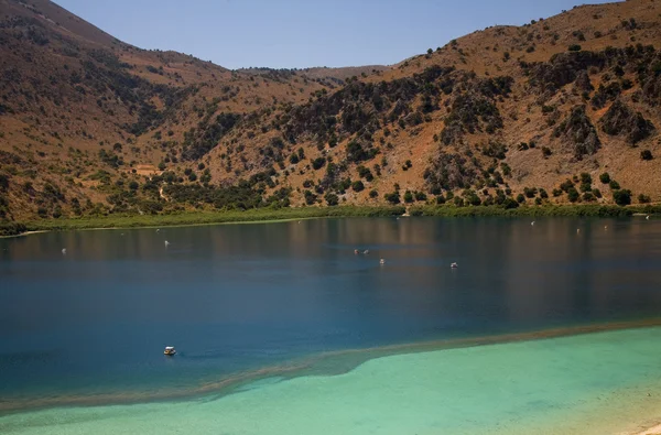 Famoso Lago Kournas Nell Isola Greca Creta — Foto Stock