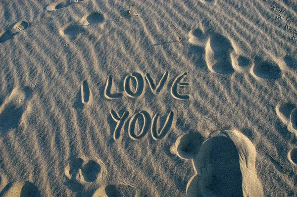 Jag Älskar Dig Öken Sand — Stockfoto