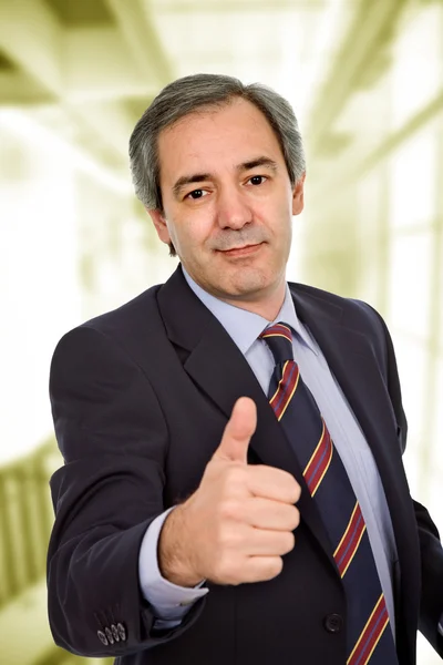 Business Man Going Thumb Office — Stock Photo, Image