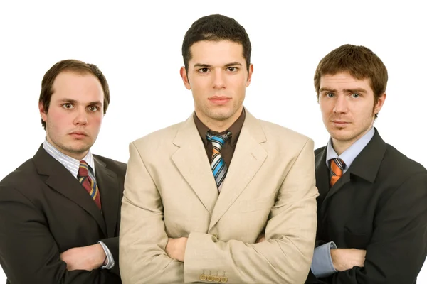Три Бізнесмена Ізольовані Білому Тлі — стокове фото