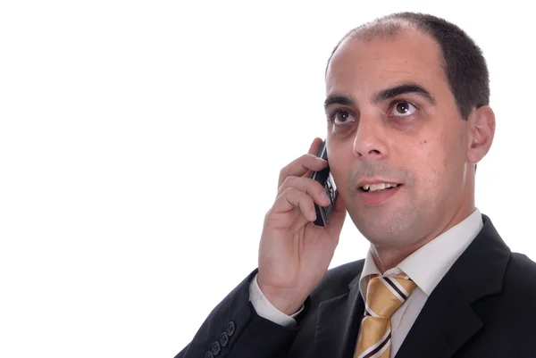 Молодой Бизнесмен Говорит Мобильному Телефону — стоковое фото