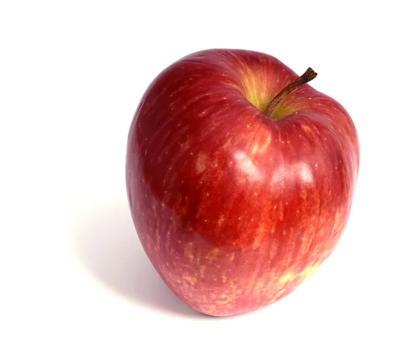 Jedno Jabłko Czerwony Białym Tle — Zdjęcie stockowe
