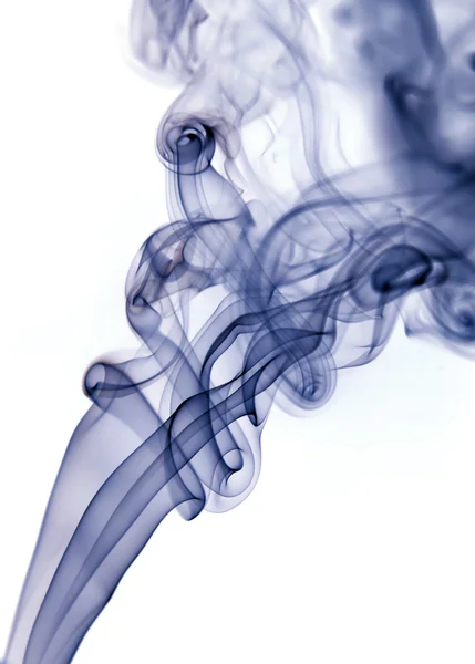 Blaue Strahlen Rauch Abstrakt Weißem Hintergrund — Stockfoto