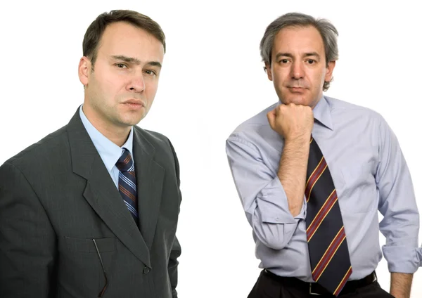 Twee Business Mannen Portret Geïsoleerd Wit — Stockfoto