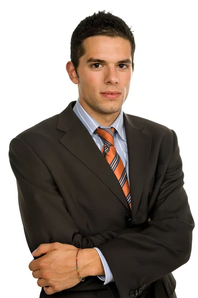 白い背景で若いビジネス男の肖像画 — ストック写真