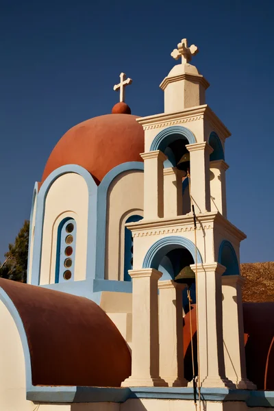 Telhado Uma Igreja Típica Ilha Creta Grécia — Fotografia de Stock