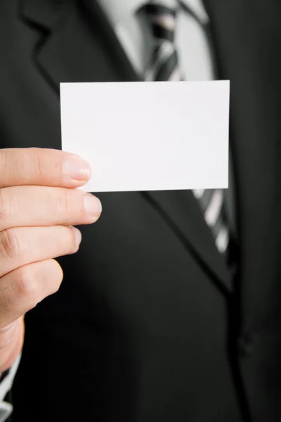 Hand Businessman Offering Business Card White Background — Stock Photo, Image