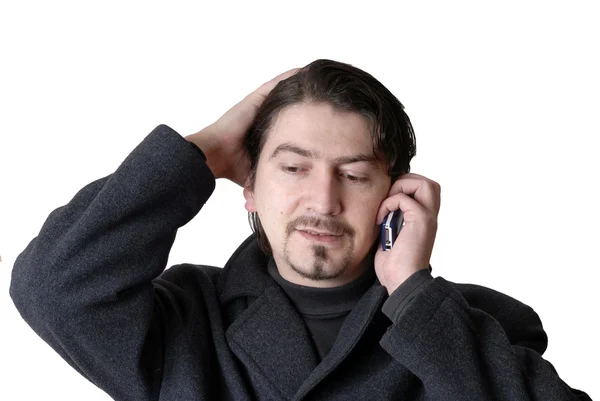 Jeune Homme Occasionnel Parlant Téléphone — Photo