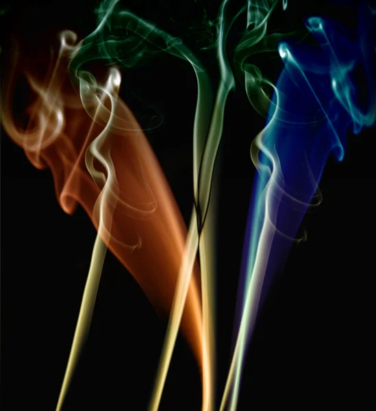Abstraktní Barevné Kouře Černém Pozadí — Stock fotografie