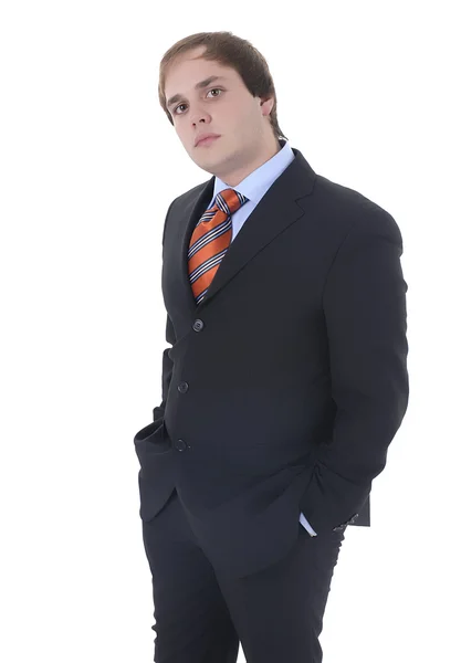 Junge Geschäftsmann Porträt Weißem Hintergrund — Stockfoto