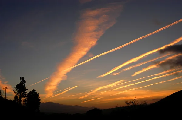 stock image sunset at the mountains in the north of spain