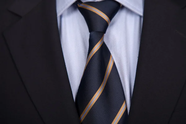 Dettaglio Abito Uomo Affari Con Cravatta Blu — Foto Stock
