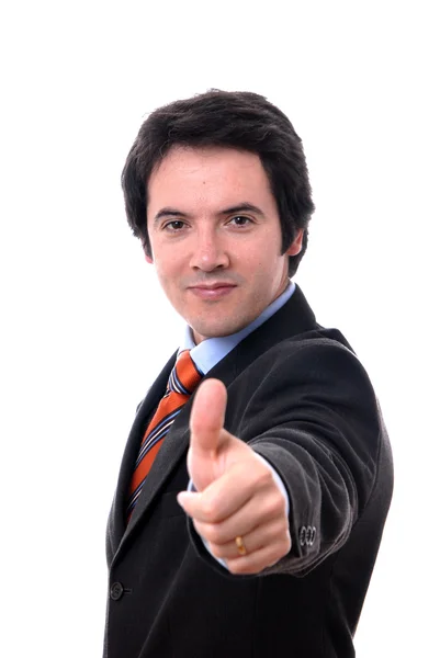 Young Business Man Showing Thumb Isolated — Stock Photo, Image