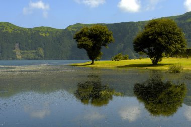 azores lake of Sete Cidades, at Sao Miguel island, Portugal clipart