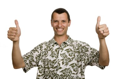 Beyaz bir arka plan genç casual adam portresi