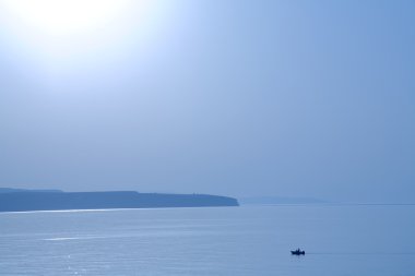 creete, Yunanistan, kuzey sahilinde küçük balıkçı teknesi