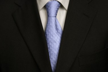 Detail of a Business man Suit with blue tie clipart