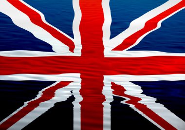 England flag ilustration in the water, computer generated clipart